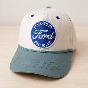 Ford Two-Tone White and Teal Baseball Cap